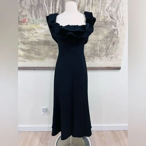 Anthropologie KEEPSAKE Off The Shoulder Ruffle Midi Dress Size 6 NWOT $250 - Picture 2 of 13